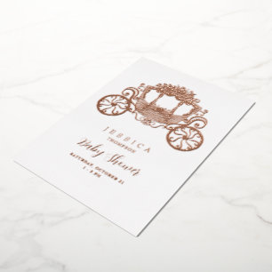 Prinses Op Weg Baby Shower Roze Goud Folie Uitnodiging