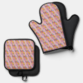 Prinses Oven Mitt & Pot Houder Set (Voorkant / Achterkant)