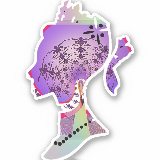 Prinses paardenstaart sticker (Voorkant)