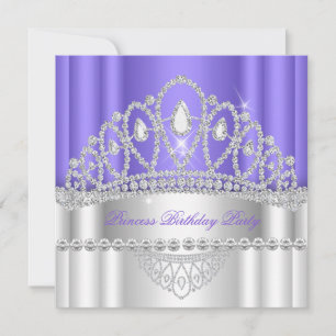 Prinses Paars Witte Diamanten Diadeem Verjaardag Kaart
