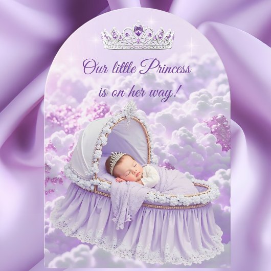 Prinses Paarse Sering Babyshower Tiara Kaart