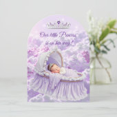 Prinses Paarse Sering Babyshower Tiara Kaart (Staand voorkant)