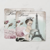 Prinses Paris Baby Shower Kaart (Voorkant / Achterkant)