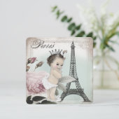 Prinses Paris Baby Shower Kaart (Staand voorkant)