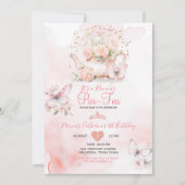 Prinses ParTea Roze Vlinder 8e Verjaardag Bloemen Kaart (Voorkant)