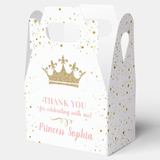 Prinses Party Kroon Roze Goud Dank u Bedankdoosjes (Geopend)