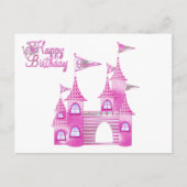 Prinses Party-Pink Castle Verjaardag Uitnodigingen (Voorkant)