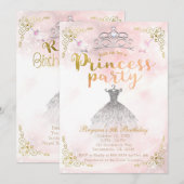 PRINSES PARTY Roze Sparkle Verjaardagsfeest ELKE L Kaart (Voorkant / Achterkant)