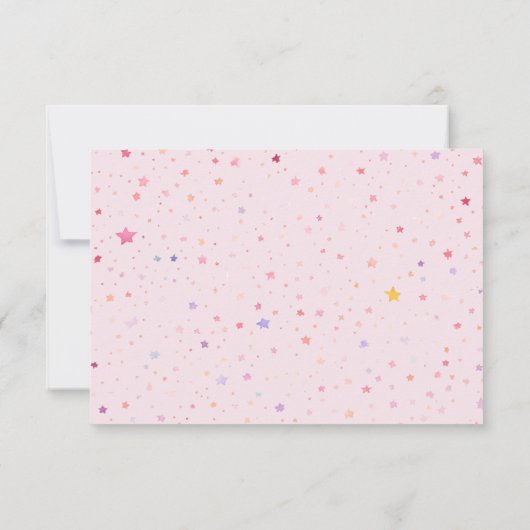 Prinses Pastel Roze Meisjes Verjaardagsfeestje Fot Bedankkaart (Achterkant)