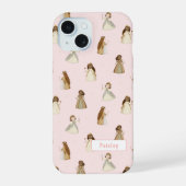 Prinses patroon met naam iPhone 15 case (Achterkant)