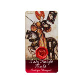 PRINSES PENTHESILEA ALS MIDDELEEUWSE RIDDER Herald Etiket (Voorkant)