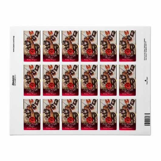 PRINSES PENTHESILEA ALS MIDDELEEUWSE RIDDER Herald Etiket (Full Sheet)