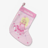 prinses Pink Blonde Girl Birthday Party Kleine Kerstsok (Voorkant (Hangend))