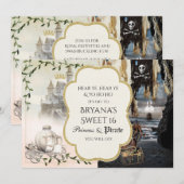 Prinses & Piraat Elegante Party Uitnodigingen (Voorkant / Achterkant)