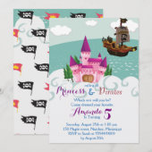 Prinses Pirate uitnodiging (Voorkant / Achterkant)