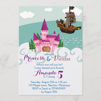 Prinses Pirate uitnodiging