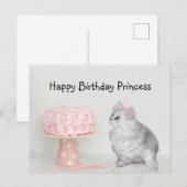 Prinses poes verjaardag briefkaart (Voorkant / Achterkant)