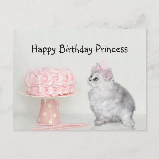 Prinses poes verjaardag briefkaart (Voorkant)