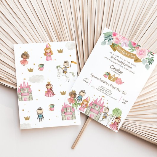 Prinses Prince & Knight Tea Party Verjaardag Uitno Kaart