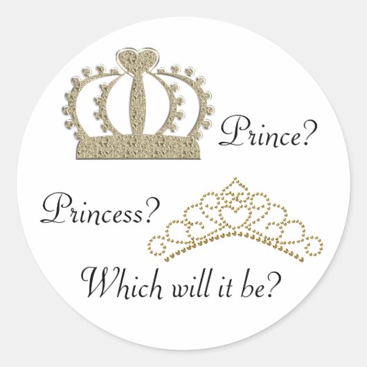 Prinses prins geslacht onthulling stickers (Voorkant)