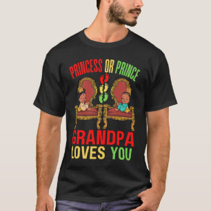 prinses prins opa houdt van je zwart Baby showe T-shirt