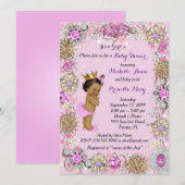 Prinses Prinses Baby shower Uitnodiging, Kleine Pr Kaart (Voorkant / Achterkant)