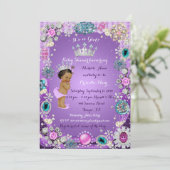 Prinses Prinses Baby shower Uitnodiging, Kleine Pr Kaart (Staand voorkant)