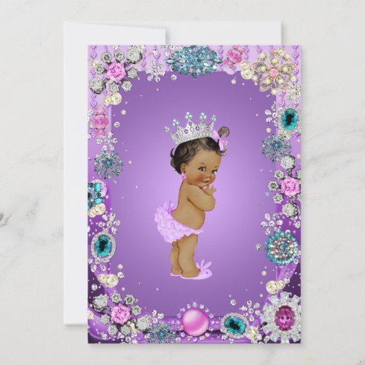 Prinses Prinses Baby shower Uitnodiging, Kleine Pr Kaart (Achterkant)