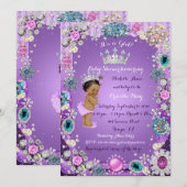 Prinses Prinses Baby shower Uitnodiging, Kleine Pr Kaart (Voorkant / Achterkant)
