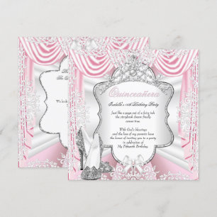Prinses Quinceanera 15de Verjaardagsfeest Zijde Ro Kaart