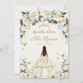 Prinses Quinceañera Champagne Ivoor Rozen Foto Kaart (Achterkant)