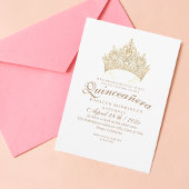 Prinses Quinceañera Elegante Wit Gouden Kroon Kaart