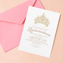 Prinses Quinceañera Elegante Wit Gouden Kroon