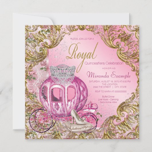 Prinses Quinceañera Kaart (Voorkant)