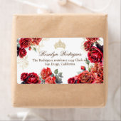 Prinses Quinceanera - Rode Rozen Verjaardag Etiket (Insitu)