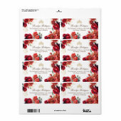 Prinses Quinceanera - Rode Rozen Verjaardag Etiket (Full Sheet)