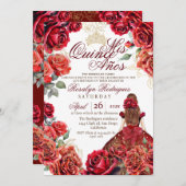 Prinses Quinceanera - Rode Rozen Verjaardag Kaart (Voorkant / Achterkant)