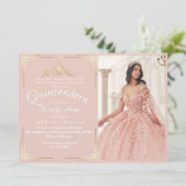 Prinses Quinceañera Spaanse Roze Foto 15e Kaart (Staand voorkant)