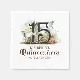 Prinses Quinceanera Verjaardag Servet