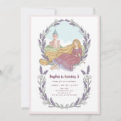 Prinses Rapunzel Floral Lavender Verjaardag Kaart (Voorkant)