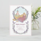Prinses Rapunzel Floral Lavender Verjaardag Kaart (Staand voorkant)