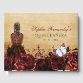  prinses Red Butterfly Quinceañera Gastenboek (Voorkant)