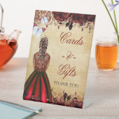 prinses Red Butterfly Table Reclamebord Met Voetstuk (Insitu)