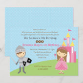 Prinses & Ridder Verjaardag Uitnodigingen (Tweelin (Voorkant / Achterkant)