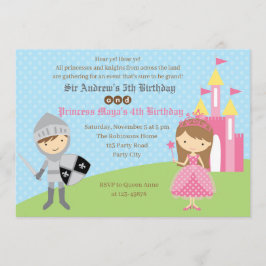 Prinses & Ridder Verjaardag Uitnodigingen (Tweelin