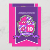 Prinses ridders schild kinder 10e verjaardag uitno kaart (Voorkant / Achterkant)