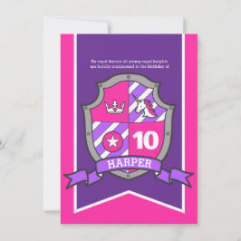 Prinses ridders schild kinder 10e verjaardag uitno kaart