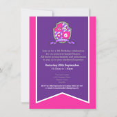 Prinses ridders schild kinder 6e verjaardagsuitnod kaart (Achterkant)