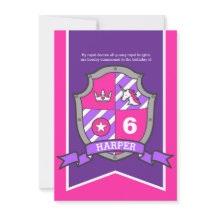Prinses ridders schild kinder 6e verjaardagsuitnod