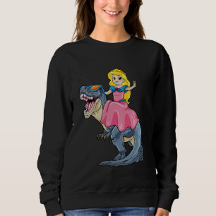 Prinses rijdt op dinosaurus shirt cute T-Rex Dino 